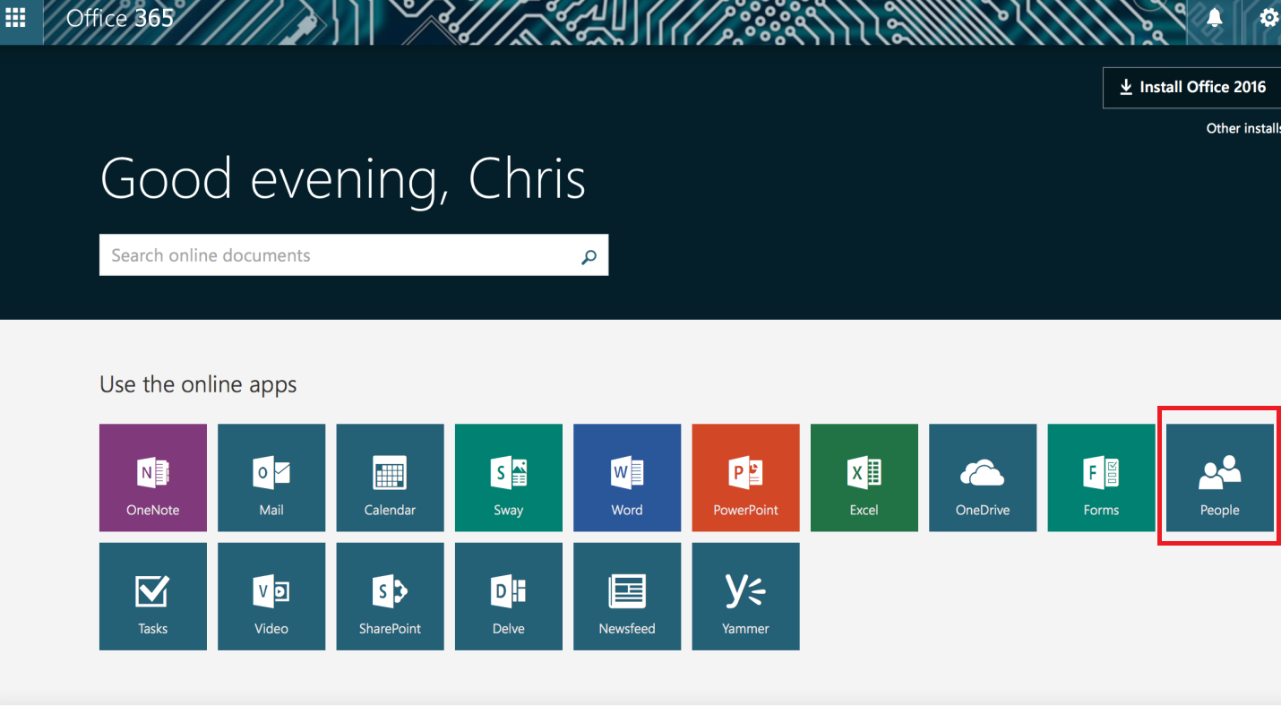 People icon in Office 365